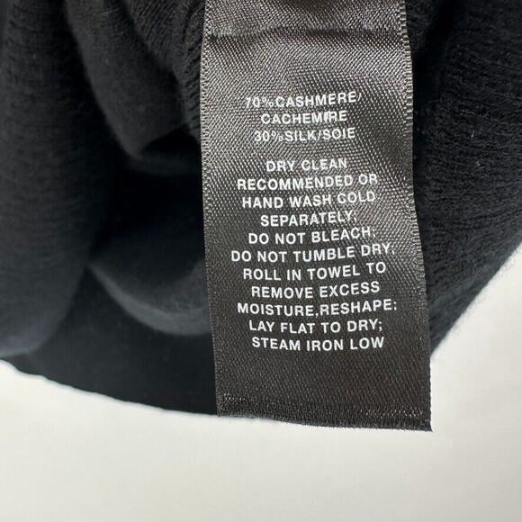 Lafayette 148 New York Cashmere Silk Sweater Top Womens S Black Knit Preppy City - Picture 9 of 10